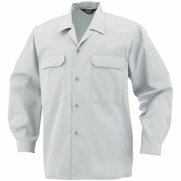 エコ5IVEスター開襟長袖シャツ シルバー L ※取寄品 コーコス A-6658