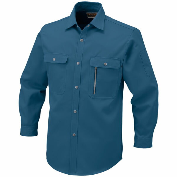 エコ長袖 シャツ(秋冬素材) ブルー LL ※取寄品 コーコス H-1198