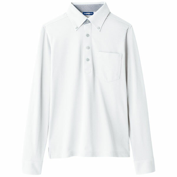 マルチ7ビズポロ長袖 ホワイト M ※取寄品 コーコス A-278