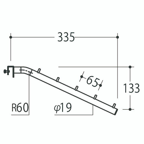 Vフェイスアウトスロープ 19径 フック5個 クローム 取寄品 ロイヤル V-FSK-19-5 ( 棚 角パイプ 水平 ダブル 傾斜連掛け 陳列棚 商品棚 パイプハンガー フェイスアウトハンガー 引っ掛け式衣料ハンガー )