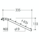 Vフェイスアウトスロープ 19径 フック5個 Aニッケルサテン 受注生産 ロイヤル V-FSK-19-5 ( 棚 角パイプ 水平 ダブル 傾斜連掛け 陳列棚 商品棚 パイプハンガー フェイスアウトハンガー 引っ掛け式衣料ハンガー )(3)