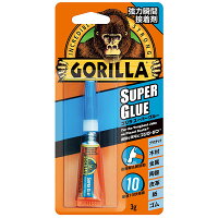 ゴリラ スーパーグルー 強力瞬間 接着剤 3g 取寄品 ゴリラグルー (GORILLA GLUE ) 1771 ( 耐衝撃 耐振動 最速10秒接着 超強力 耐水 屋内 屋外 耐熱 104度 凸凹 湿気 接着 平滑面 広い 狭い 補修 金属 木材 石材 陶器 プラスチック ガラス ゴム 現場 工場 )