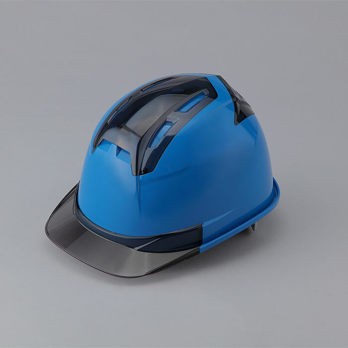 通気孔付きヘルメットVenti4 帽体色 ロイヤルブルー-ひさし・スモーク 取寄品 TOYO トーヨーセフティー 396F-S ( ハンモックテープ 光触媒 加...