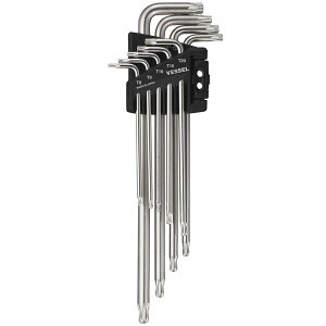 ボールエンドトルクスレンチ 9本組 5セット 取寄品 ベッセル 8509BTX-143970 ( ねじれ 折れ 強い 早回し 斜め EX剛金 全身 焼き入れ 使いやすい 傾き角25狭い 自動車整備 ボール形状 日本製 )