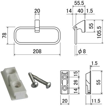 NEW HIKARI タオルリング SUS+ABS クローム SH-AC10TR 取寄品 SMZ SH-AC10TR ( ABS樹脂 ステンレス クロームメッキ 研磨 光沢 意匠性 住宅 店舗 施設 トイレ 便所 お手洗い 洗面所 洗面室 タオル掛け )