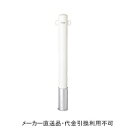 車止めポール ポストタイプ 差込式 本体白色 フック2ヶ付 (鉄製 亜鉛メッキ 焼付塗装) 直径101.6mm 高さ850mm メーカー直送 代引不可 サンキン メドーマルク FP2-10S-white ( 駐車場用品 駐車場 出入り口 車庫 空間 区切り 商業施設 公共施設 公園 駅前広場 病院 )