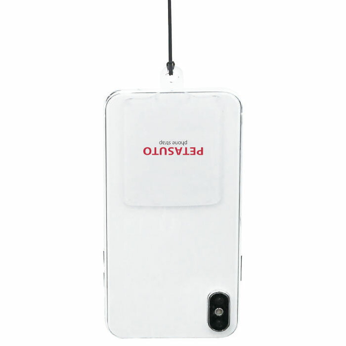 スマホペタスト 丸紐ネックストラップ レッド 取寄品 ムサシトレイディング PS02RD (スマホ ストラップ 落下防止 紛失防止 データ流出防止)