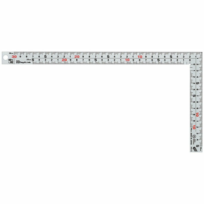 Scales - シルバー曲尺 銀龍 快段 厚手広巾 30cm 取寄品 新潟精機 MT-30KD ( 衝撃 強い 竿部同厚 角度 狂いにくい)