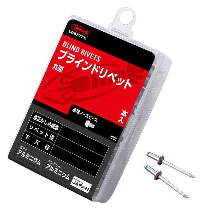 ブラインドリベット 丸頭 4.8mm 適正かしめ板厚1.6～4.8mm 20本入 取寄品 エビ ロ...