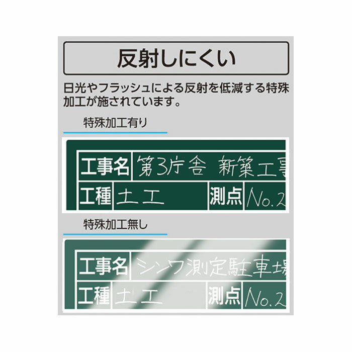 スチールボードグリーン 8項目 横 11x14cm 取寄品 シンワ 79132 ( 地域 反射しにくい 日光 フラッシュ 特殊加工 現場 )