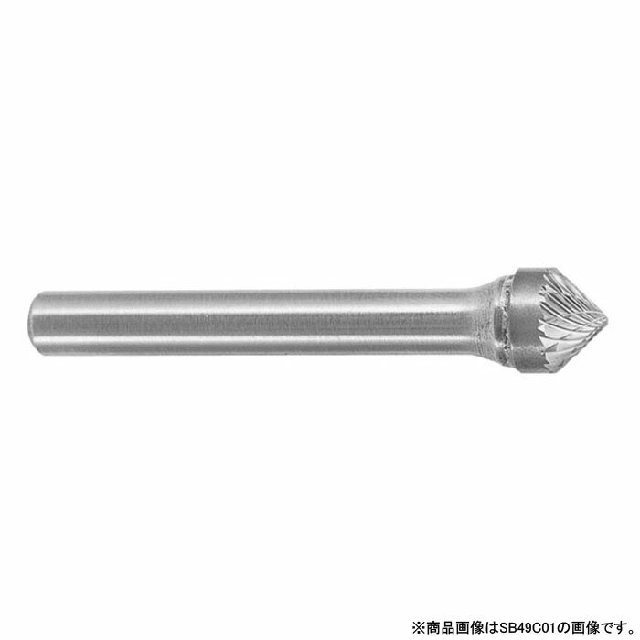 スーパー超硬バー シャンク径6mm 円錐型90° 全長58×刃径19×刃長9.5mm 取寄品 スーパーツール SB49C05