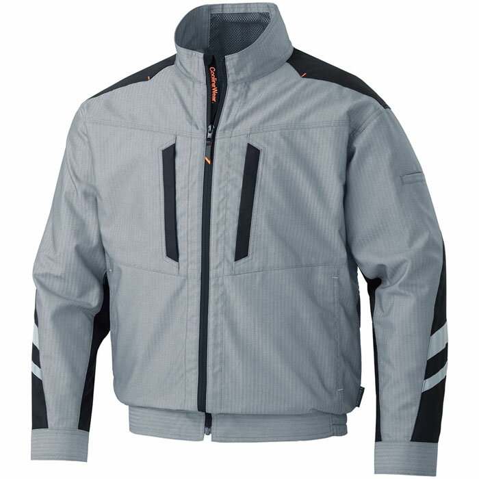 空調風神服 ※服地のみ ヘリンボン長袖ブルゾン 風神ベスト用 グレー 5L 取寄品 サンエス KU92011V-89-5L ( 空調服 作業服 仕事服 作業着 仕事着 夏 暑さ対策 職人 レジャー アウトドア 釣り 野球観戦 フェス 長持ち 熱中症対策 屋外作業 農作業 草刈り SUN-S メンズ )