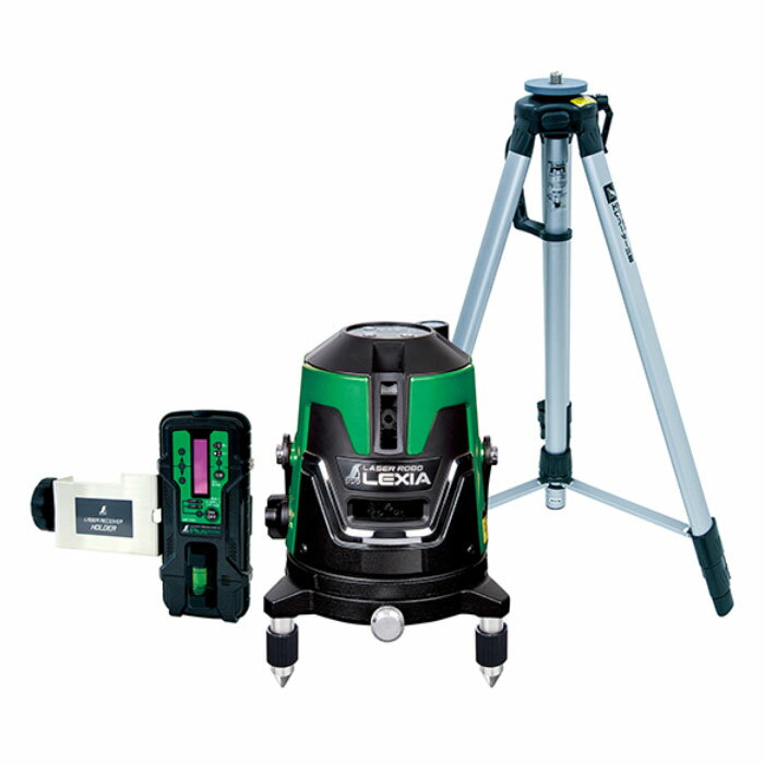 レーザーロボLEXIAグリーン 31 受光器・三脚セット 取寄品 シンワ 70853 ( 強 弱 高出力 長時間 ラインメモリー 電源 選べる USB 回転台 防じん 防水 )