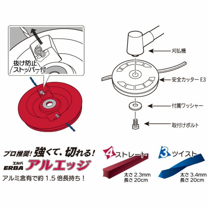安全カッターE3 取寄品 三陽金属 0925 (刈払機 取付 簡単 アルミ含有 抜け防止 ス...