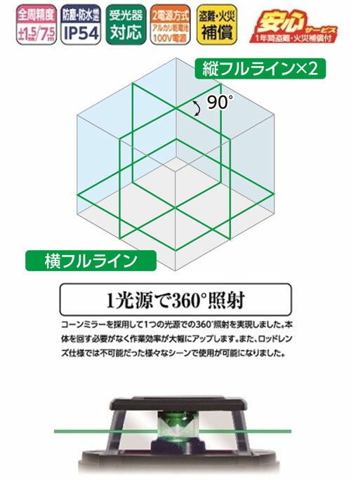 レーザーロボ X line グリーン フルライン 地墨クロス　メーカー直送品　代引不可 ...