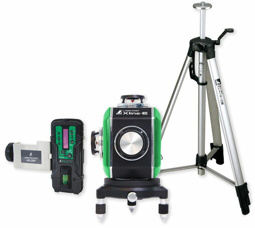 レーザーロボ X line-E グリーン 受光器 三脚セット メーカー直送品　代引不可 シンワ 71620