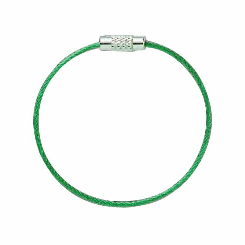 キーワイヤービニコートタイプ 緑 バラ 取寄品 ニッサチェイン SKE-101V (こすれ切れ 安全 鍵 ワイヤー)