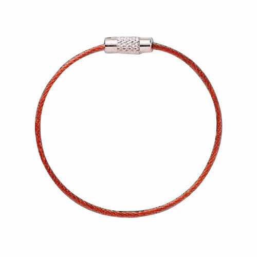 キーワイヤービニコートタイプ 赤 バラ 取寄品 ニッサチェイン SKE-101V (こすれ切れ 安全 鍵 ワイヤー)