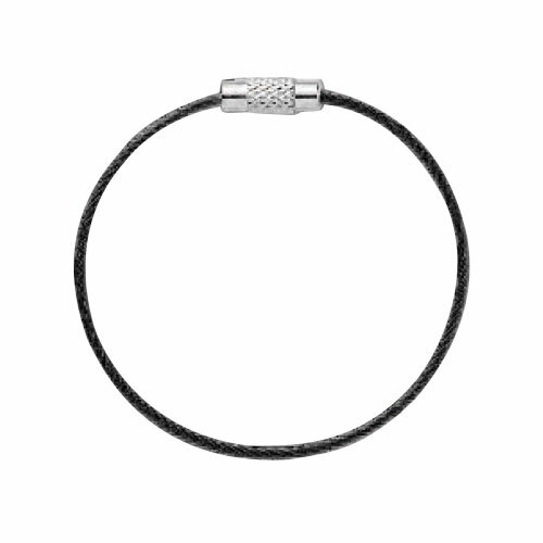 キーワイヤービニコートタイプ 黒 バラ 取寄品 ニッサチェイン SKE-101V (こすれ切れ 安全 鍵 ワイヤー)