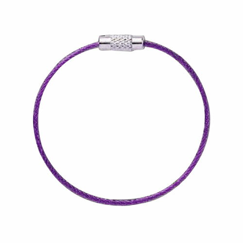 キーワイヤービニコートタイプ 紫 バラ 取寄品 ニッサチェイン SKE-101V (こすれ切れ 安全 鍵 ワイヤー)