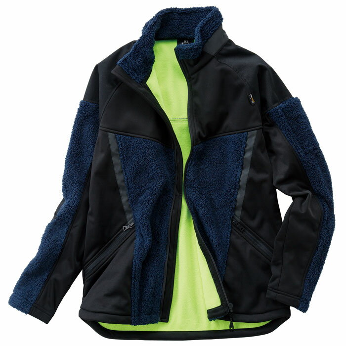 防風ハイブリッドジャケット M ネイビー 取寄品 クロダルマ DG504 (作業着 ジャンパー 暖かい 冬用 ア..