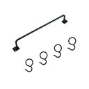 アイアンPフック4個+アイアンバーL300セット(ブラック) 取寄品 SMZ SH-IB5030K/SH-IPH13K ( DIY セット )