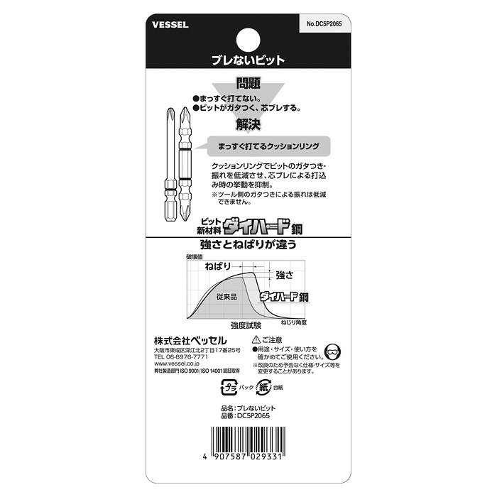 ブレないビット 段付+2x65 5本 取寄品 ベッセル DC5P2065D (クッションリング 建築...