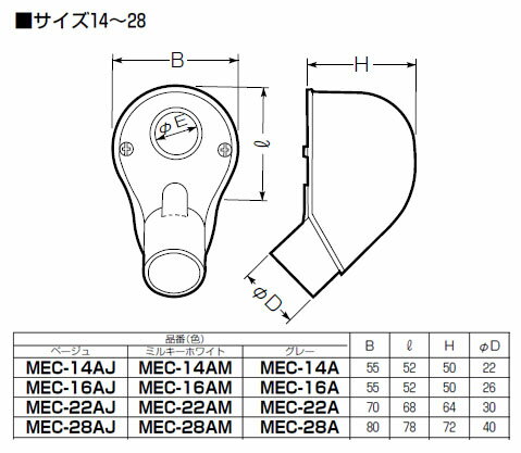 エントランスキャップ(一つ穴)適合管VE22 ベージュ (1個価格) 未来工業(MIRAI) MEC...