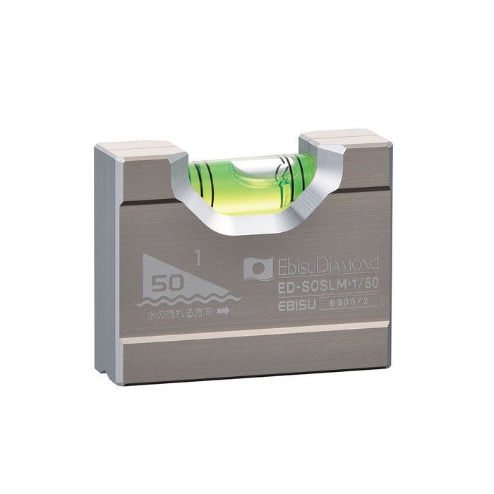 磁石付ソリッドスロープレベル 1/50 取寄品 EBISU(エビス) ED-SOSLM1-50 ( 水平器 給排水工事 勾配 V溝付 パイプ測定 鉄配管 )