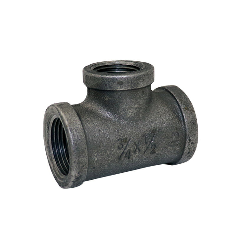 可鍛鋳鉄製 ねじ込み式黒継手 異径チーズ (Rc)4 x2