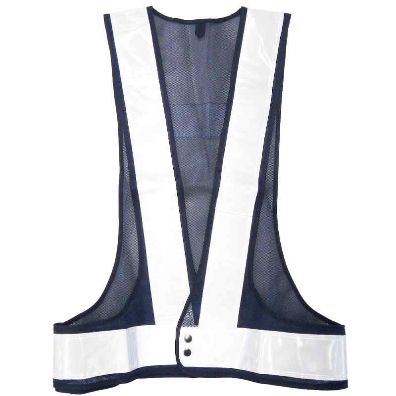 安全ベスト 反射材70mmタイプ 紺地/白 キングサイズ 取寄品 ミズケイ 5917622 ( 安全 警備 保安 )