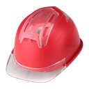 通期孔付き つや消しヘルメットVenti EM 赤 ひさしクリア 受注生産品 TOYO トーヨーセフティー 396FEM-C-RD ( 飛来 落下 墜落時 通気...