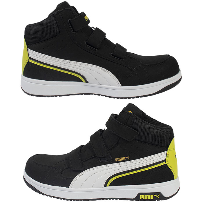 安全靴 エアツイスト2.0 ミッドカット 24.0cm H&L 面ファスナー ブラック PUMA(プ...