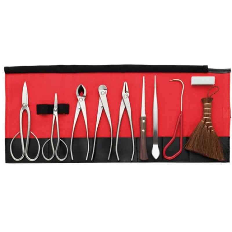 ステンレス盆栽10点セット 取寄品 喜久和 3061 ( 盆栽道具 剪定道具 )