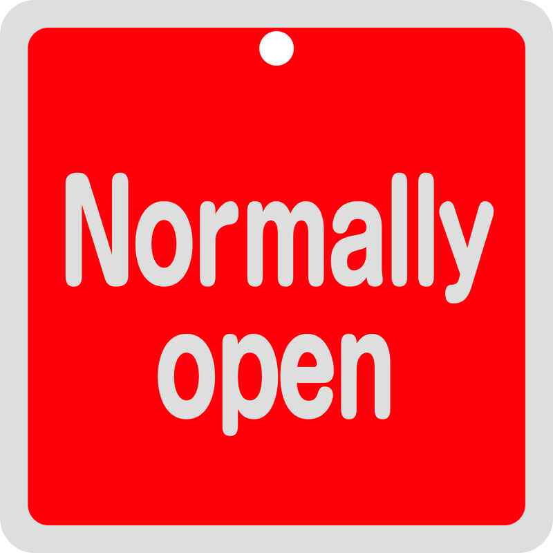 バルブ開閉札 Normally open(赤) 特15-152A 80×80mm 両面表示 アルミ製 取寄品 日本緑十字社 160101 ( ..