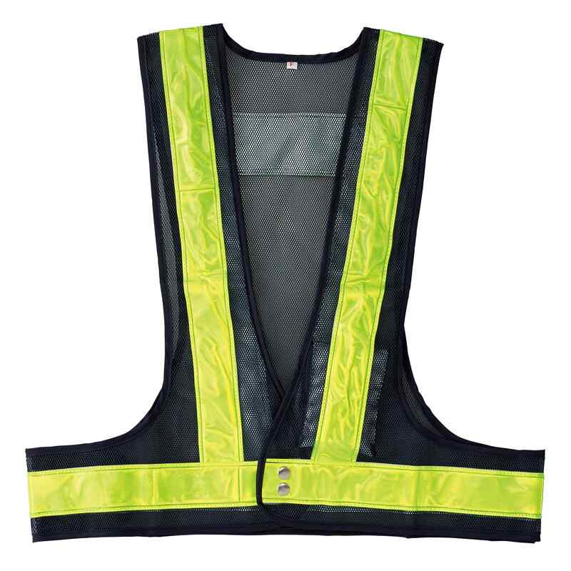 LED安全ベスト 紺メッシュ地/黄LED/蛍光黄反射 LEDベスト-KY-Y フリーサイズ 取寄品 日本緑十字社 2380..