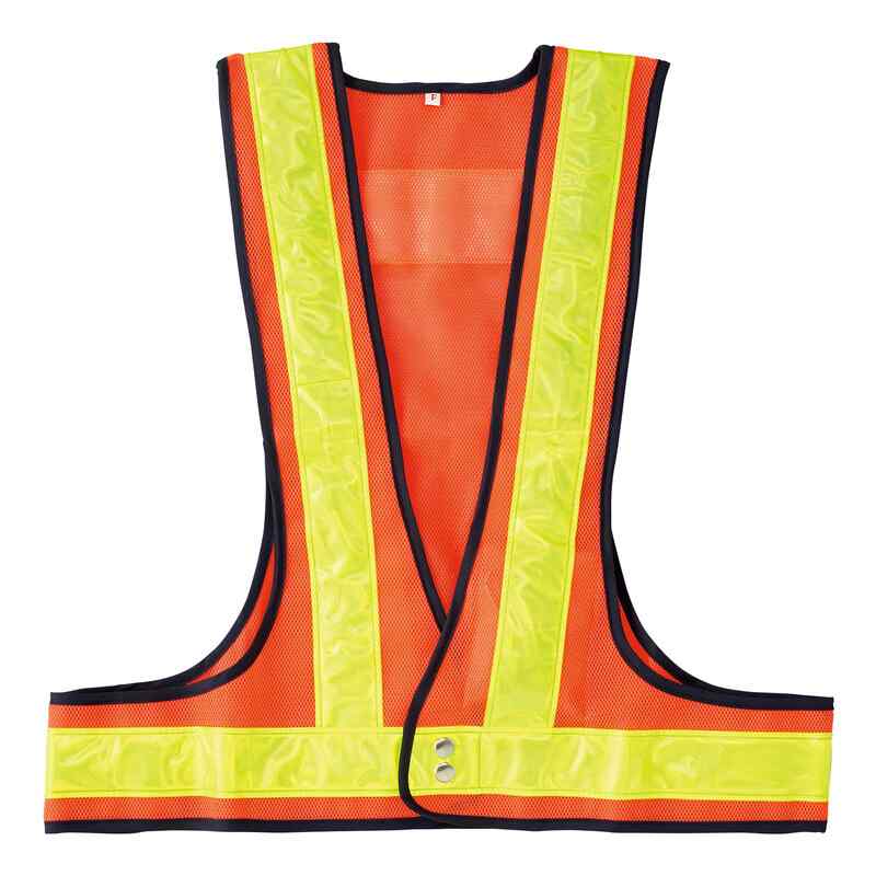 LED安全ベスト 橙メッシュ地/赤LED/蛍光黄反射 LEDベスト-OY-R フリーサイズ 取寄品 日本緑十字社 2380..
