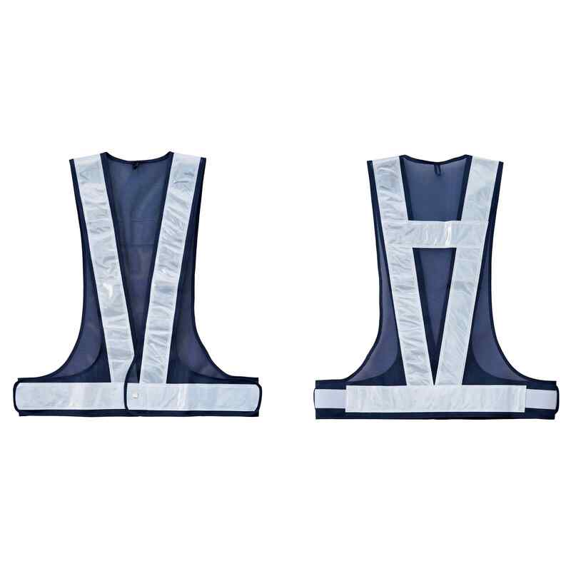 メッシュ安全ベスト(キングサイズ) 紺/白反射 キングベスト(紺/白) 胴回140・着丈67cm 取寄品 日本緑十..