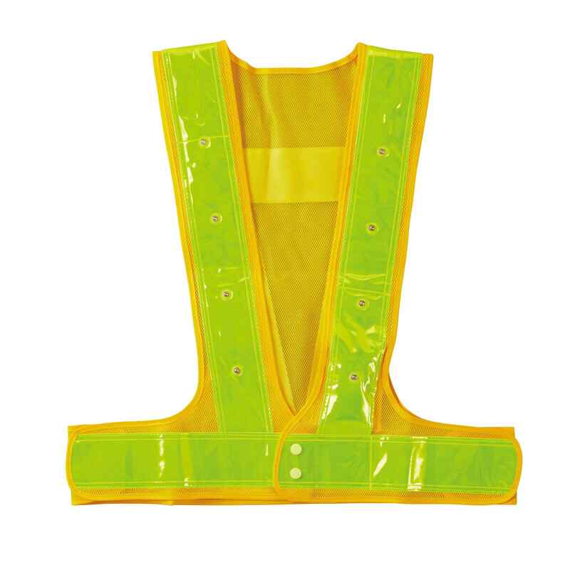 LED内蔵ベスト 黄メッシュ地/蛍光黄反射/LED発色赤 LEDベスト-70YKY(黄/蛍光黄/赤) 反射幅70mm 取寄品 ..