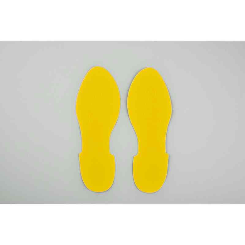 路面表示ステッカー 足型/黄 QCFT-Y 280×100mm 左右各1枚/計2枚組 取寄品 日本緑十字社 403002 ( QCFT-..