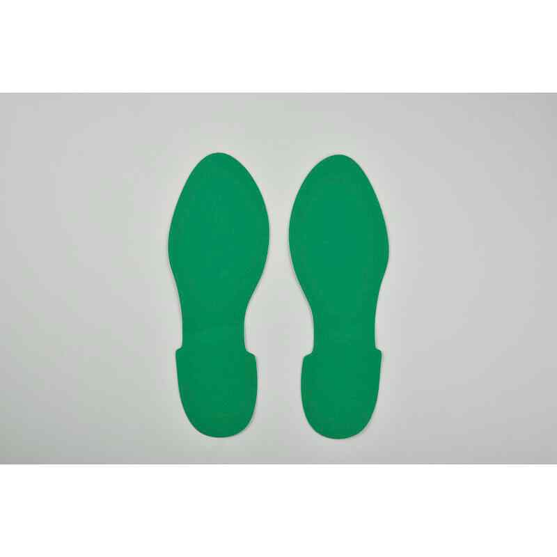 路面表示ステッカー 足型/緑 QCFT-G 280×100mm 左右各1枚/計2枚組 取寄品 日本緑十字社 403001 ( QCFT-..