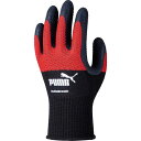 WORK GLOVES 天然ゴムコーティング手袋 ラジアルブレス Lサイズ ブラック&レッド 10双価格 取寄品 PUMA(プーマ) PG-1330 ( 土木 建築 鉄筋 仮枠 重機運転 荷役 運転 農業 林業 日曜大工 ガーデニング 荷物 引越 野外キャンプ )