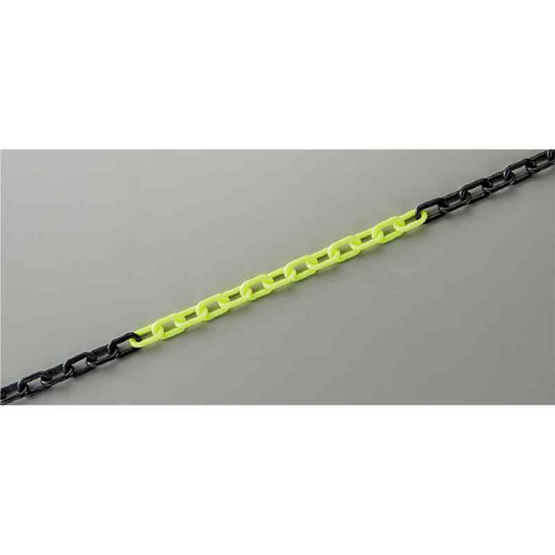 プラスチックチェーン 蛍光黄/黒 PT-610KYBK 長さ10m 線径6mmΦ ポリエチレン 取寄品 日本緑十字社 284213 ( プラカラーチェーン プラチェーン PT-610KYBK 284213 )