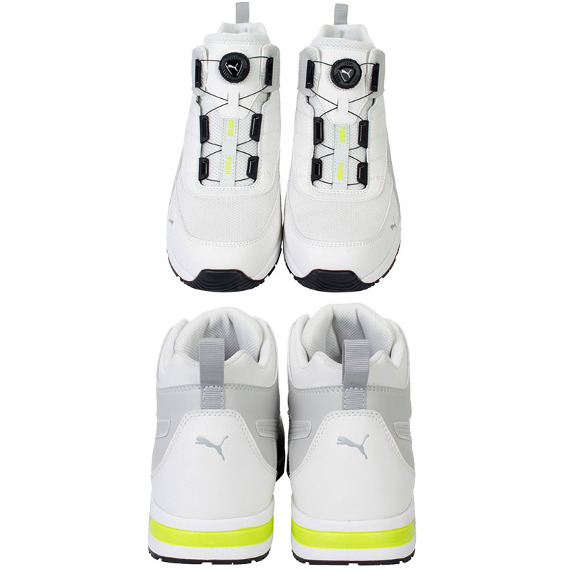 安全靴 スイッチバック ホワイト ディスク ミッドカット 27.0cm 消せるボールペン付 PUMA(プーマ) 63.213.0 ( PUMA JAPAN URBAN ディスクレーシングシステム ダイヤル式 メッシュ ニット 先芯入り)