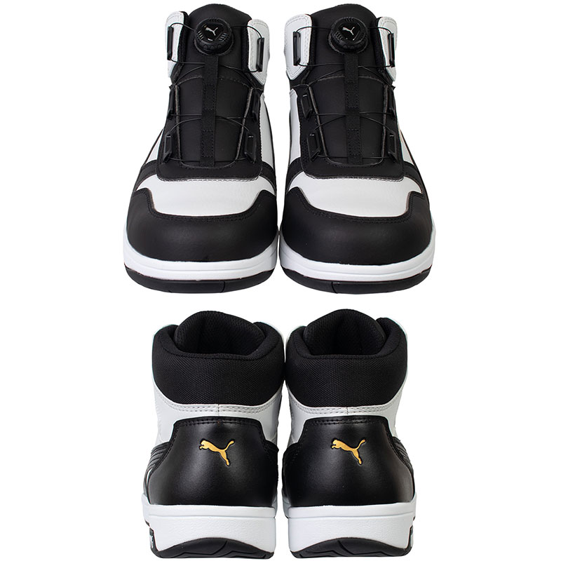 安全靴 フロントコート ブラック 25.5cm ディスク ミッドカット 手袋(グローブ)付 PUMA(プーマ) 63.211.0&PG1430 ( HERITAGE ヘリテイジ ディスクレーシングシステム ダイヤル式 先芯入り JSAA A種 )
