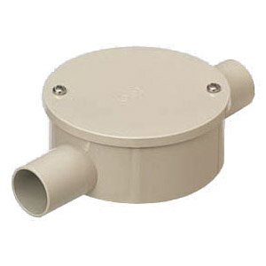 露出用丸形ボックス(カブセ蓋・2方出)適合管VE22 ベージュ PVM22-2SKJ (20個価格) 未来工業(MIRAI) PVM22-2SKJ