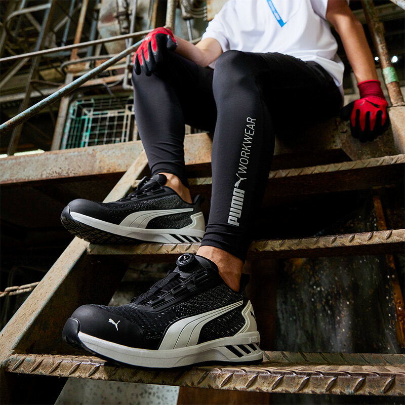 安全靴 グライド ディスク ローカット ブラック 25.0cm ストロングクールペーパー付 PUMA(プーマ) 64.409.0