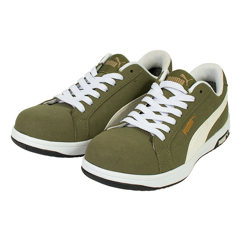安全靴 アイコニック ローカット 27.0cm オリーブ ハンドタオル付 PUMA(プーマ) 64...