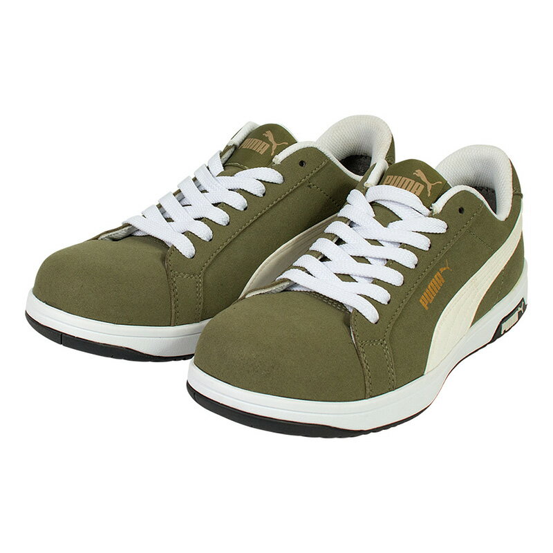 安全靴 アイコニック ローカット 27.0cm オリーブ 消せるボールペン付 PUMA(プーマ) 64.201.0 ( Heritage スニーカー ワーキングシューズ 安全シューズ 先芯入り JSAA A種 衝撃吸収 )