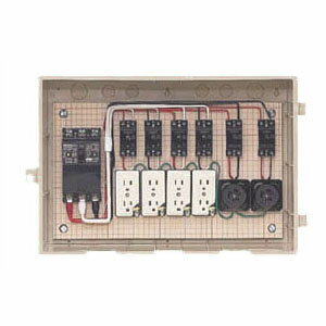 楽天大工道具・金物の専門通販アルデ屋外電力用仮設ボックス（ベージュ色）感度電流30mA （1個価格） 未来工業（MIRAI） 15-42HC4